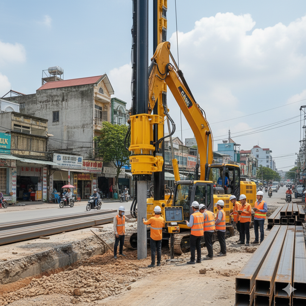 Thi công cừ Larsen