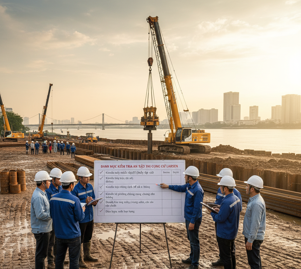 25+ Điểm Thiết Yếu trong Danh mục kiểm tra an toàn thi công cừ Larsen