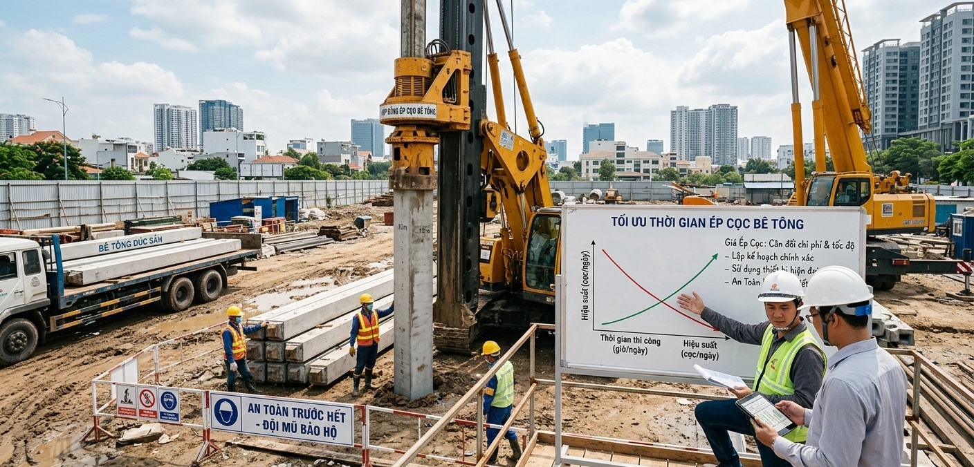 Bí quyết Ép cọc bê tông tối ưu
