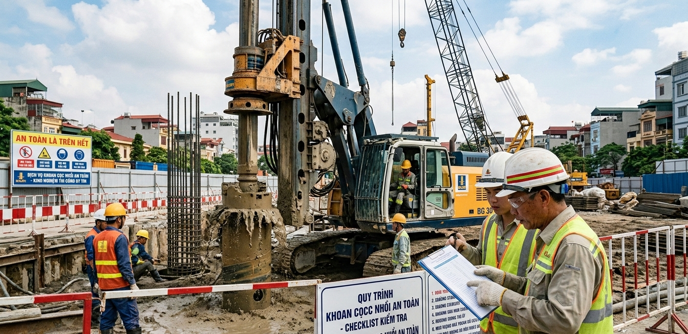 Khoan cọc nhồi an toàn