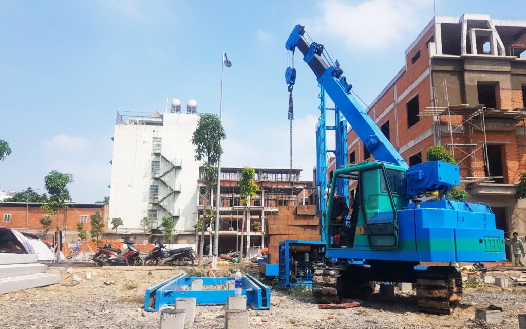 ép cọc bê tông cho nhà ống