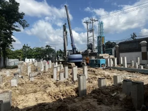 ép cọc bê tông Long Biên
