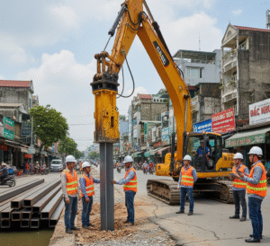 Thi công ép cọc bê tông